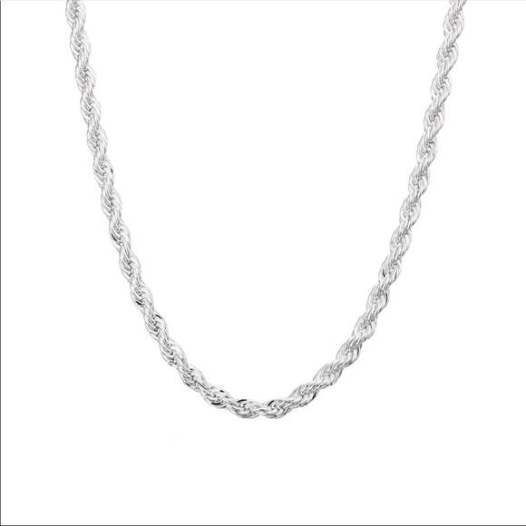 925 Sterling Silver 50cm 4mm Twisted Rope chain - Picture 5 of 5